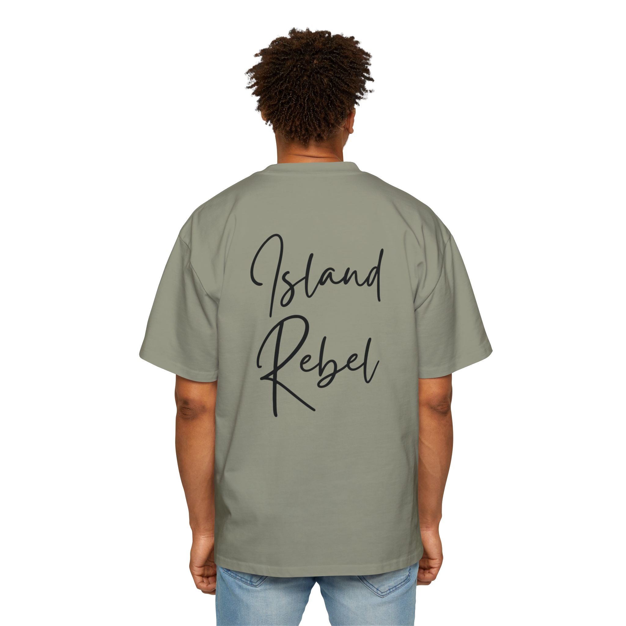 Men’s Heavy Oversized Tee – Island Rebel Graphic Shirt