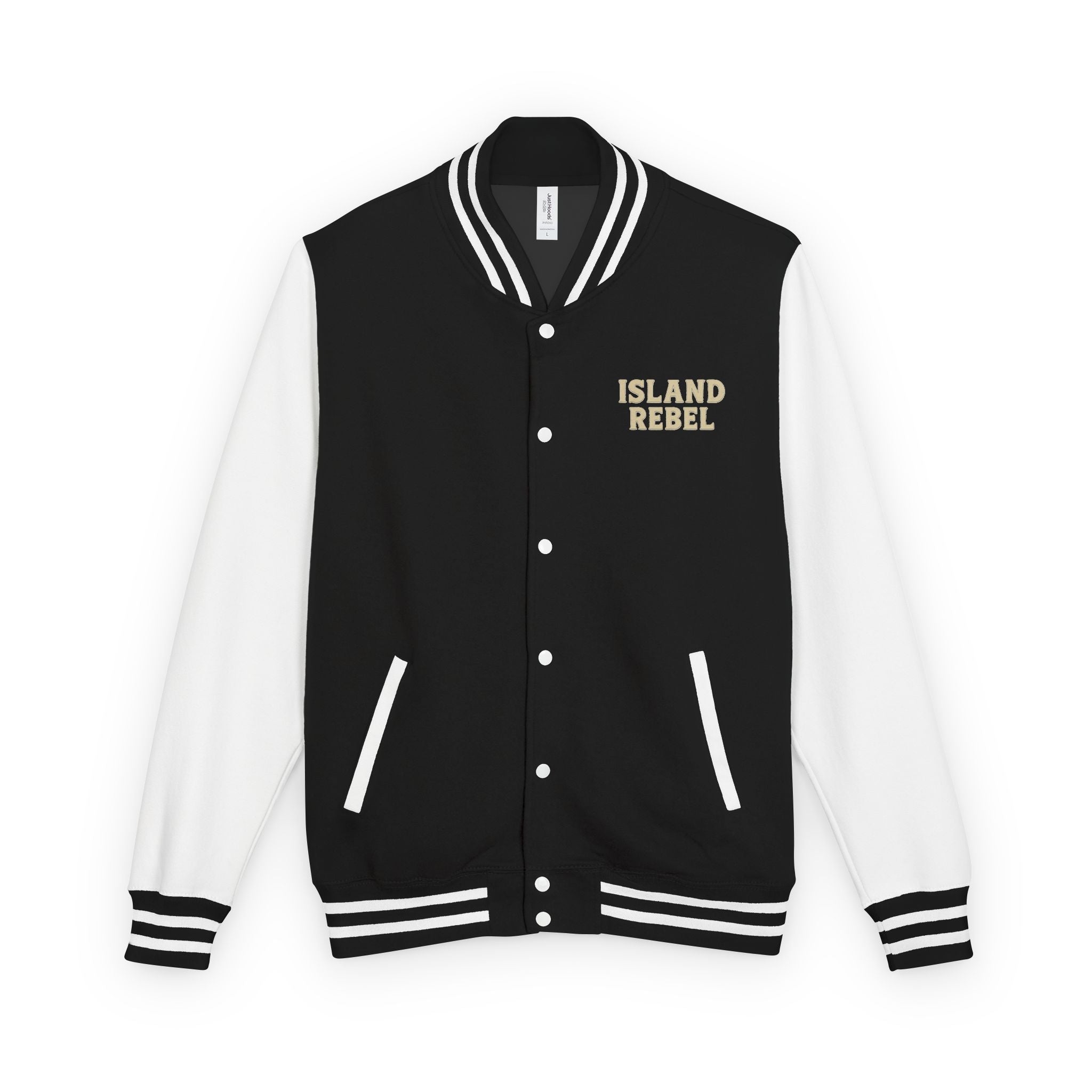 Letterman Jacke College mit Island-Rebel-Aufdruck