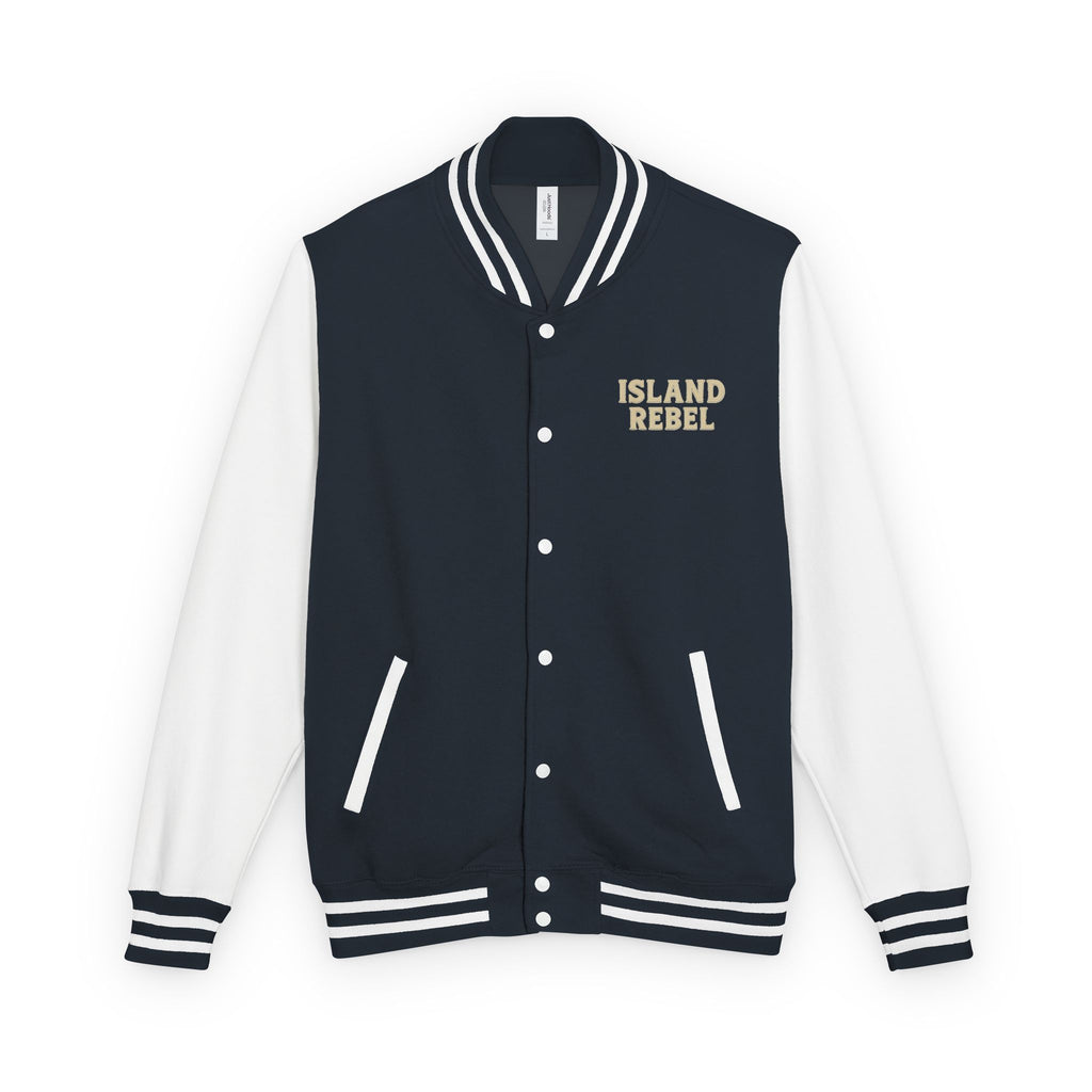 Letterman Jacke College mit Island-Rebel-Aufdruck