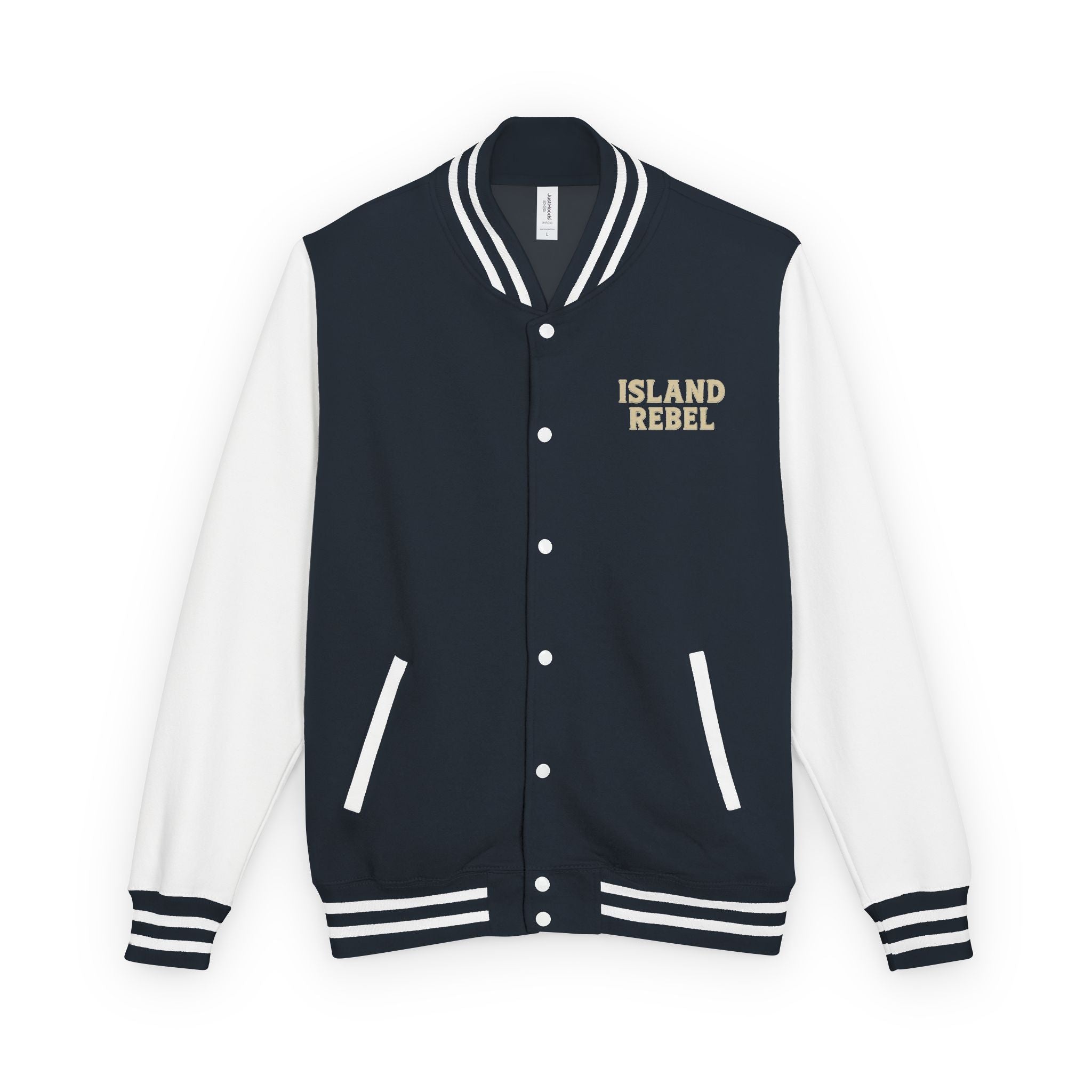 Letterman Jacke College mit Island-Rebel-Aufdruck