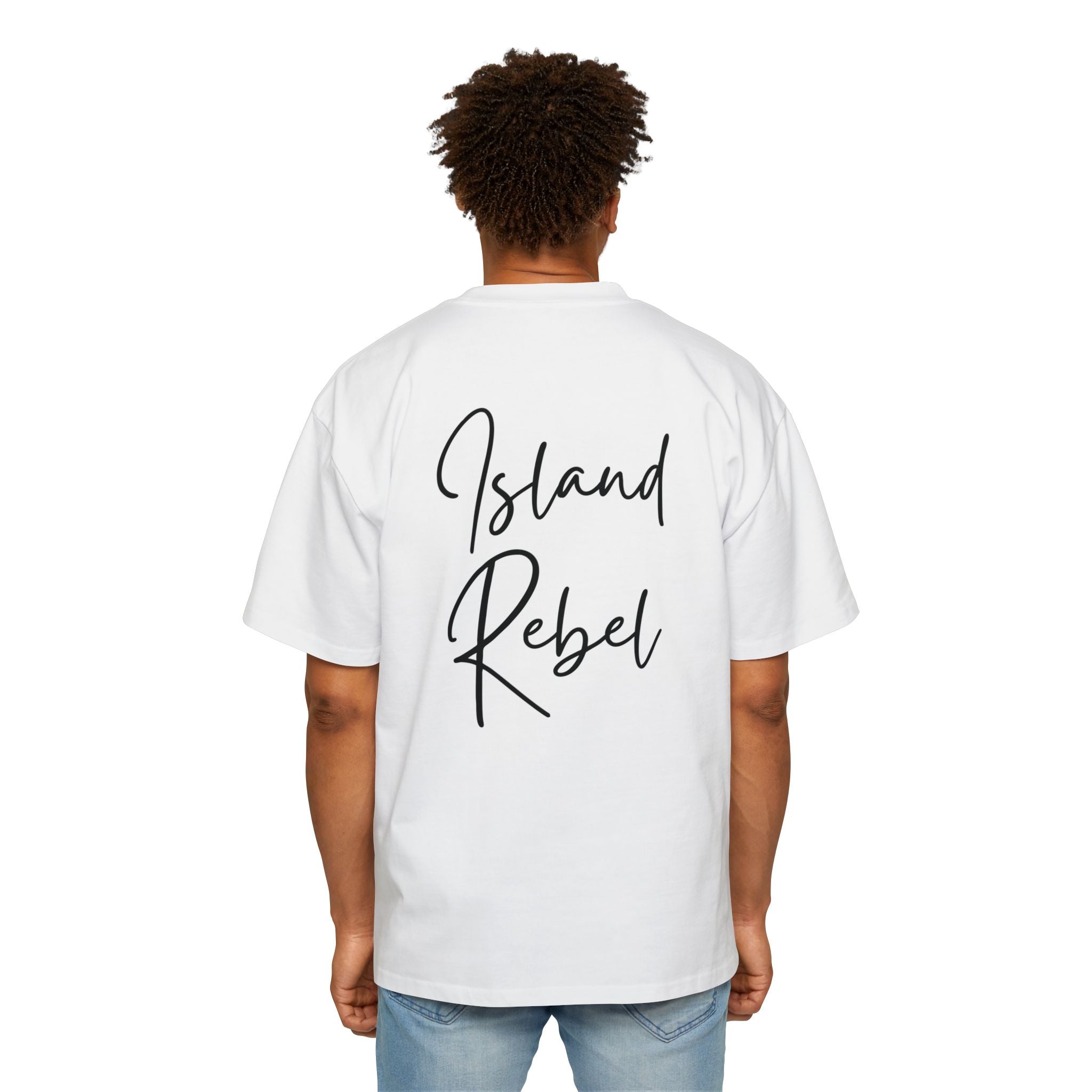 Men’s Heavy Oversized Tee – Island Rebel Graphic Shirt