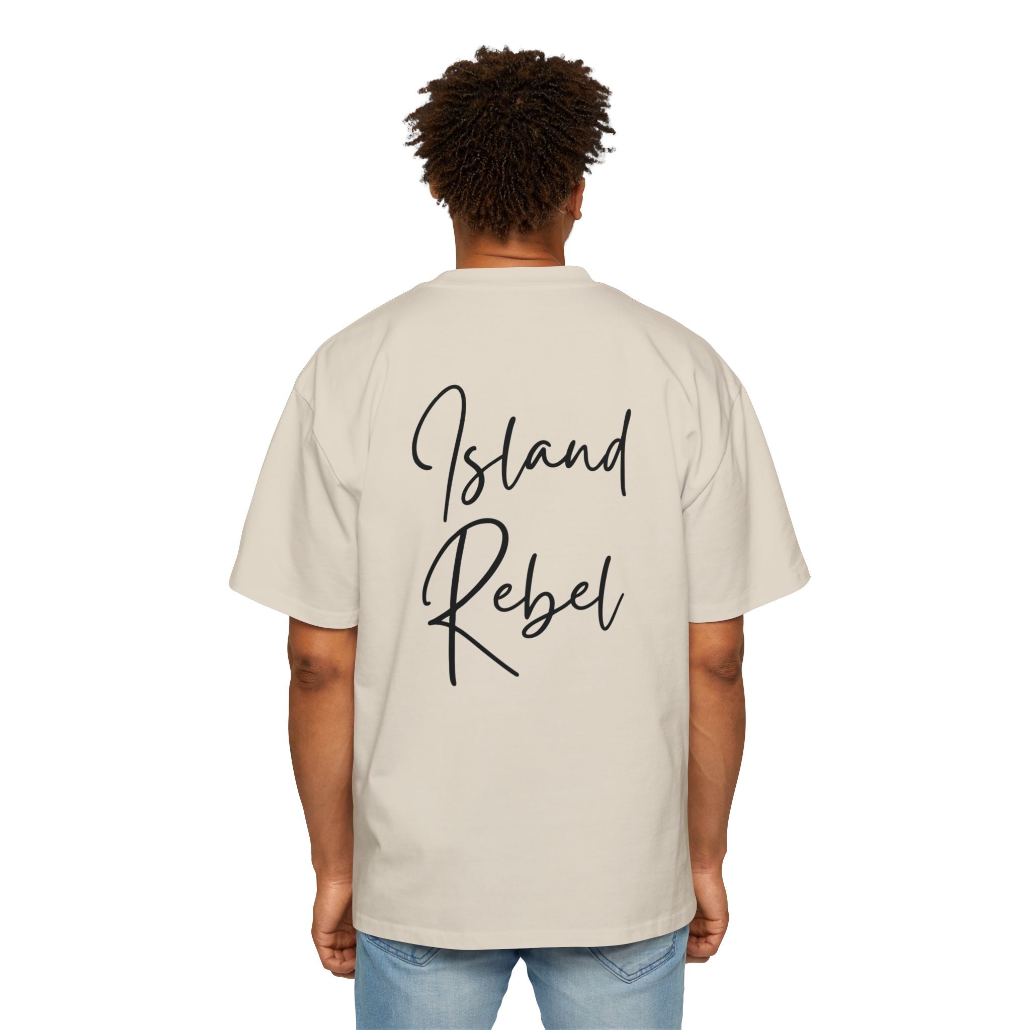 Men’s Heavy Oversized Tee – Island Rebel Graphic Shirt