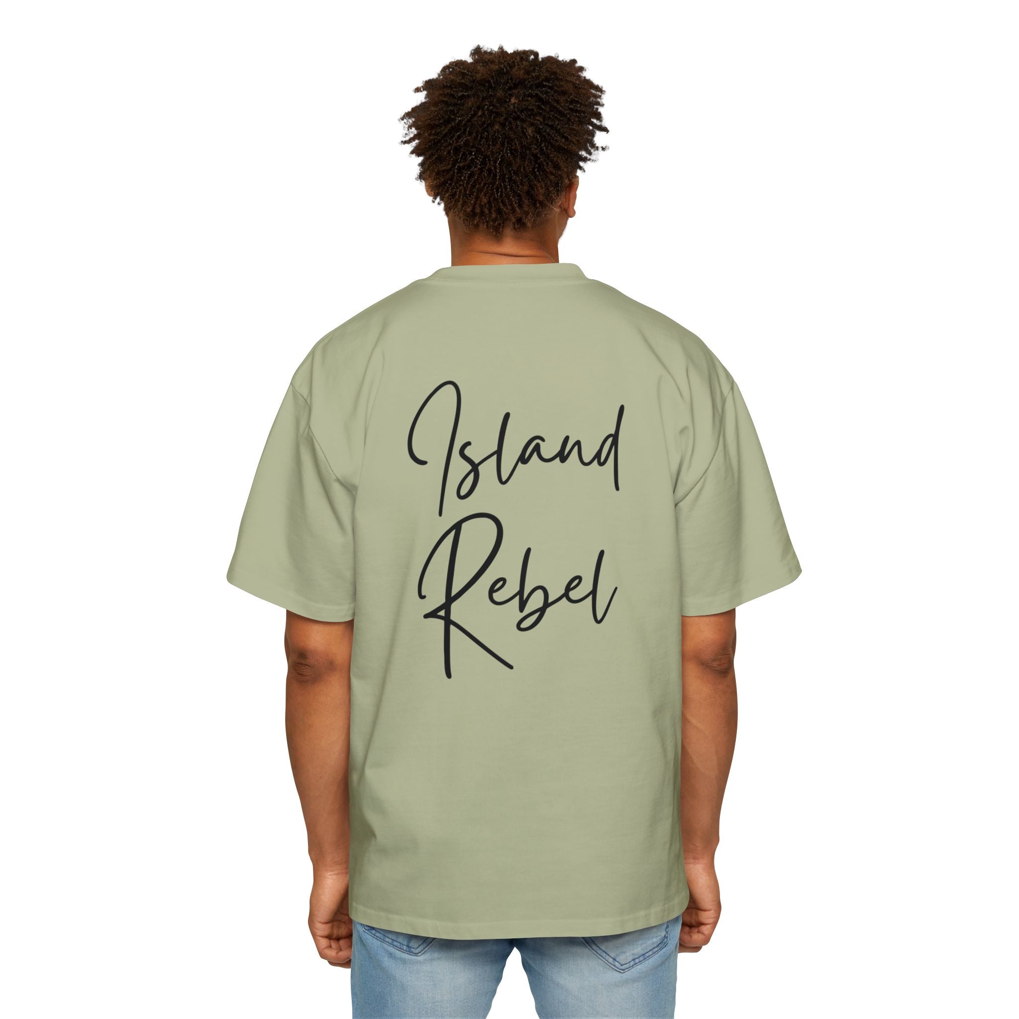 Men’s Heavy Oversized Tee – Island Rebel Graphic Shirt