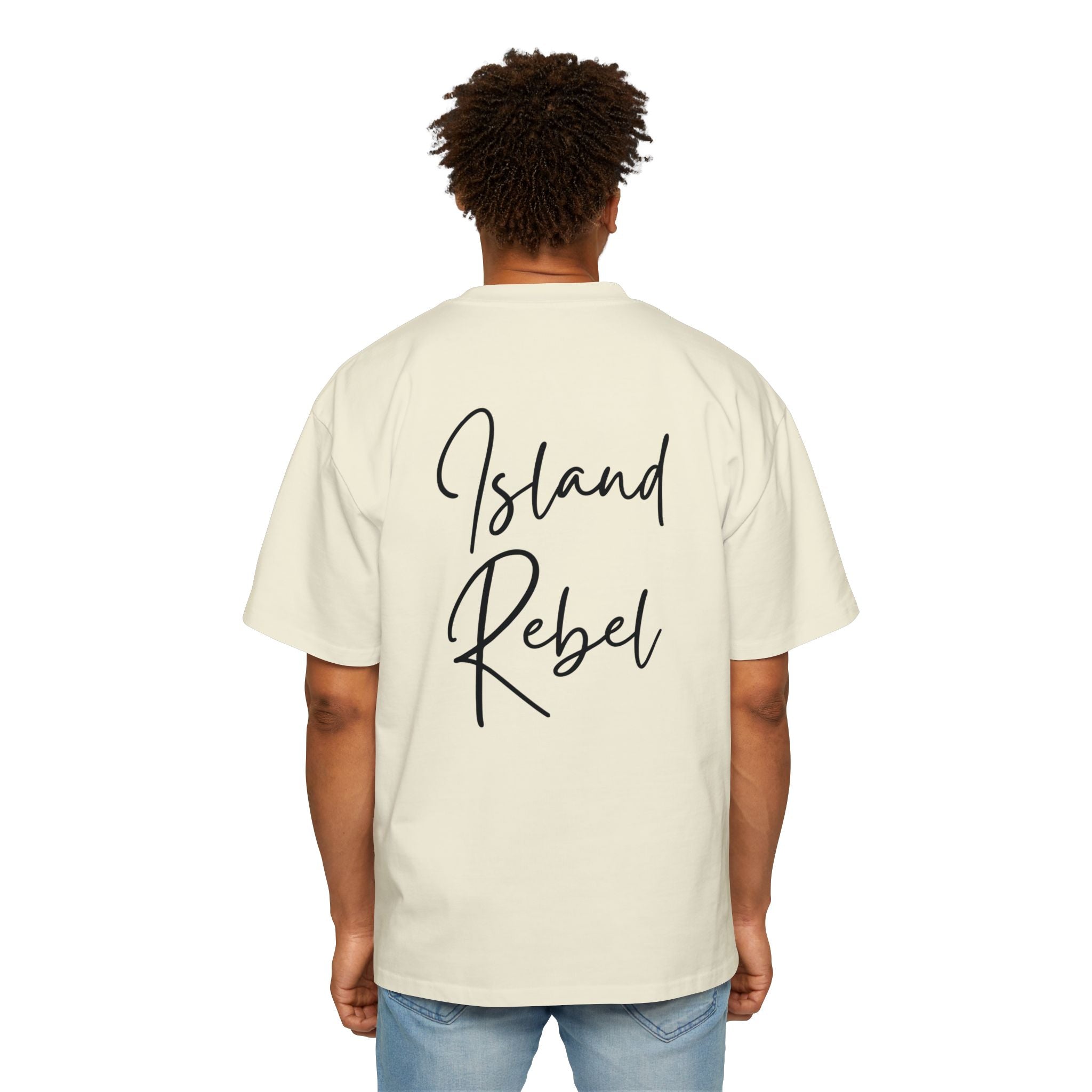 Men’s Heavy Oversized Tee – Island Rebel Graphic Shirt