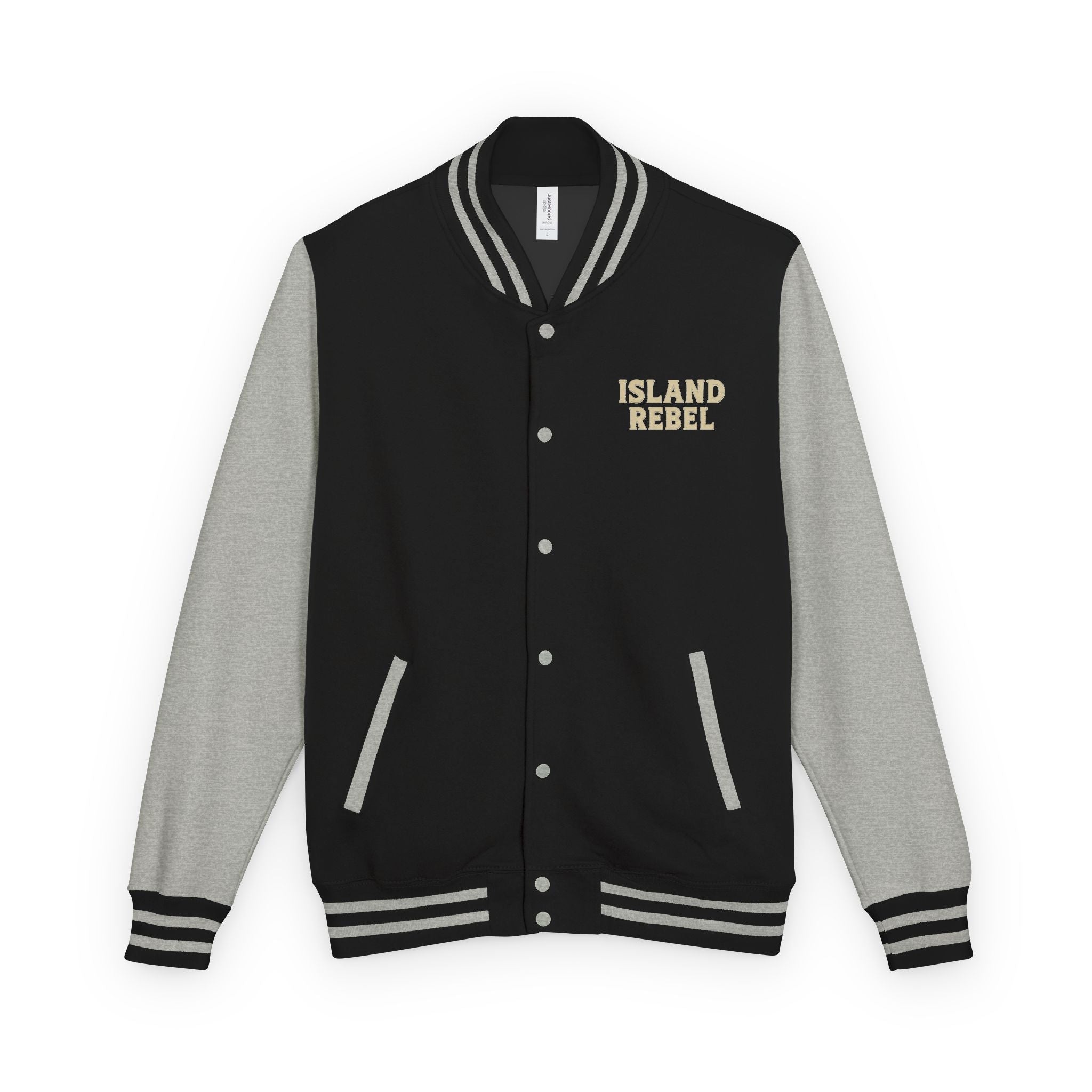 Letterman Jacke College mit Island-Rebel-Aufdruck