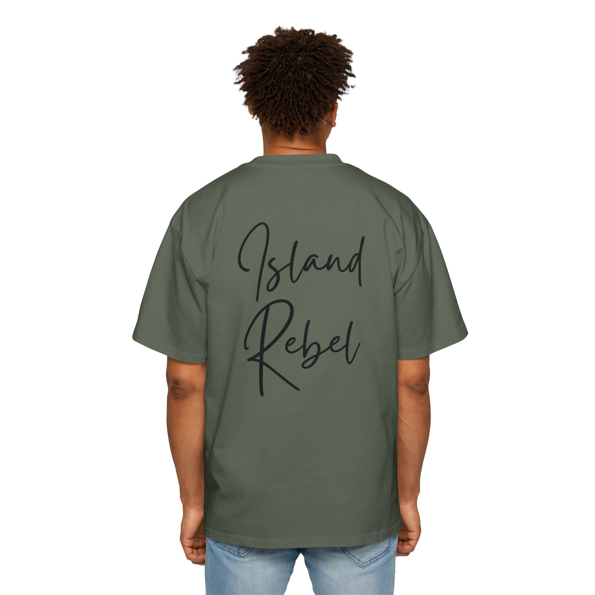 Men’s Heavy Oversized Tee – Island Rebel Graphic Shirt